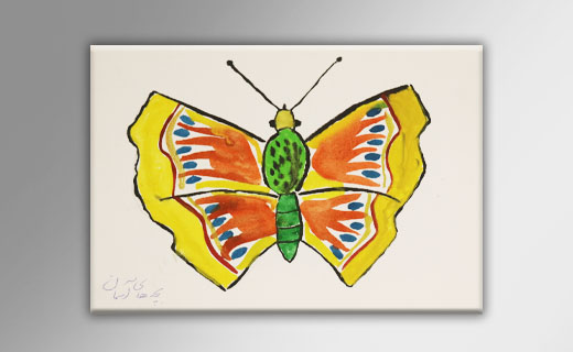 کد 123 - بوم نقاشی طرح پروانه