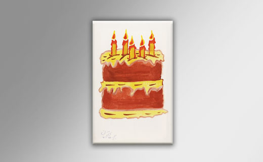 کد 126 - بوم نقاشی طرح کیک تولد